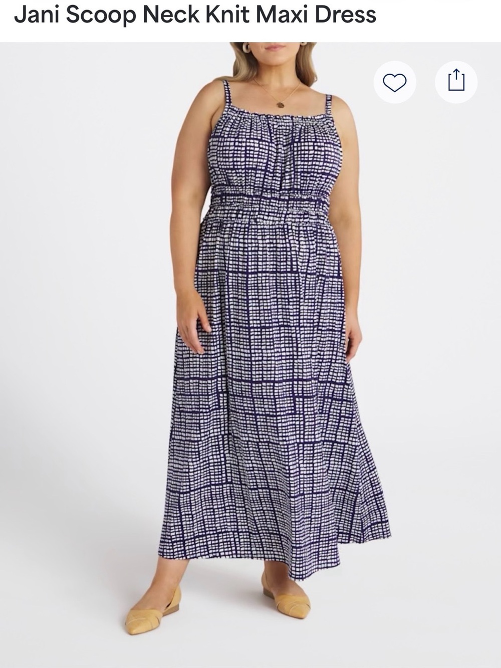 2X (plus) Navy and White Maxi Dress